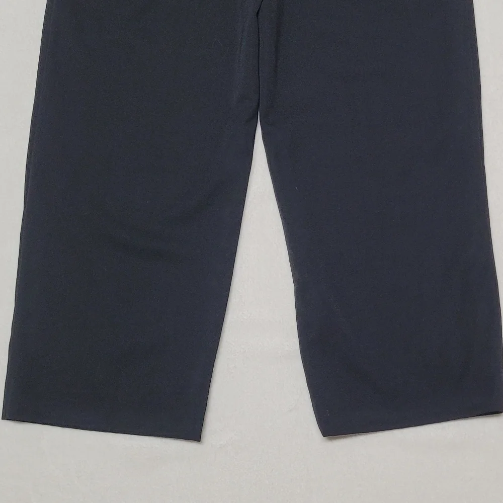 Rare Vintage 70s Western Privata Black Wool Faux Belt High Waisted Cropped Pants